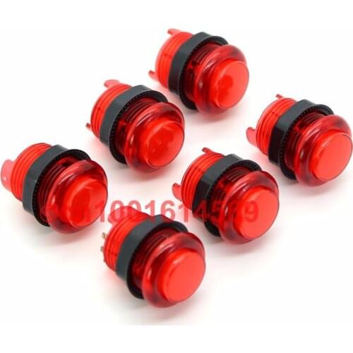 New Reyann 6 x 5V Arcade DIY Kits Parts Arcade LED Illuminated Push Buttons To Arcade Raspberry Pi 2 Project & USB MAME Cabinet