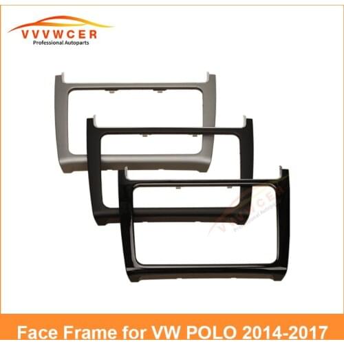 ABS Interior Dash Center Console Trim Bezel Panel Radio DVD Face Frame 220*130mm for VW POLO 2014-2017