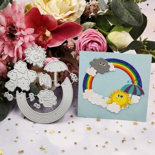 Rainbow Clouds Metal Cutting Dies Stencil Scrapbooking DIY Album Stamp Card Mold M17D