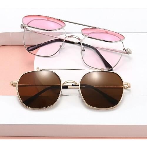 JackJad 2020 Fashion Vintage SteamPunk Style Clip On Sunglasses Lens Removable Cool Brand Design Sun Glasses Oculos De Sol 3484