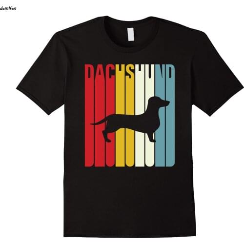 Dachshund Silhouette Cool Dog Dachshund Shirt harajuku streetwear men short sleeve o-neck cotton t-shirt casual tees tops