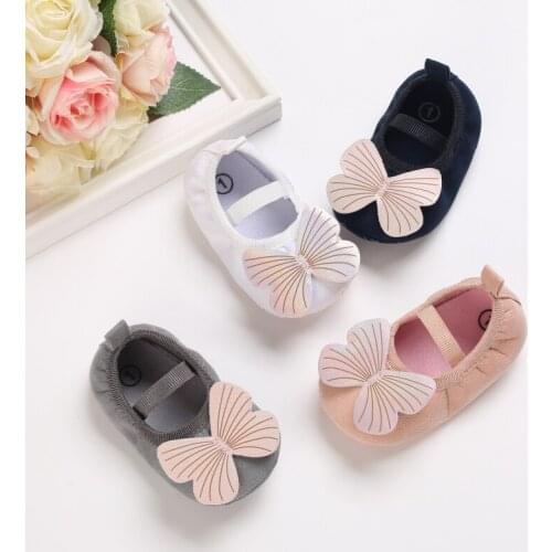 Prewalkr 0-18 Months Baby Big Butterfly Walking Shoes Soft Soles Breathable Baby Shoe Cover Foot Princess Shoes