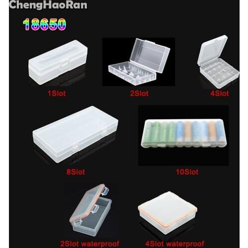 ChengHaoRan Hard Plastic Case Container Bag Case Organizer Box Case Holder Storage Box Cover 1 2 4 8 10 Slot 18650 Battery Box