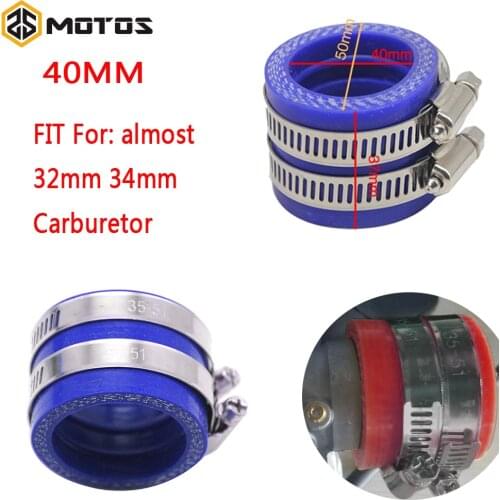 ZS MOTOS 40mm Motorcycle Carburetor Rubber Adapter Inlet Intake Pipe Dirt Bike For MIKUNI VM24 PWK KOSO KEIHIN PE28 OKO 32-34mm