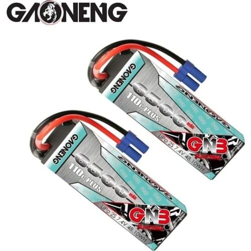1-2PCS GNB 6500mAh 7.4v 110C PLUS LiPo Battery For RC Car Racing Spare Parts With Shell Upgrade LiHV 2S Battery