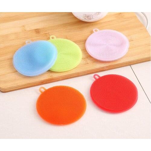 200 pcs Silicone Brush Magic Dish Bowl Pot Pan Wash Cleaning Brushes Cooking Tool Cleaner Sponges Scouring Pads SN790