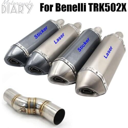51mm Motorcycle Exhaust Modified Escape Moto DB killer Akrep Silencer Connection Middle Link pipe For Benelli TRK502X TRK 502X