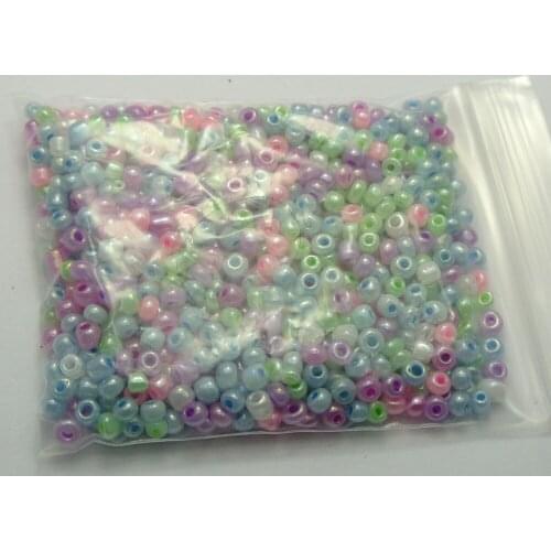 800 Mixed Ceylon Pearl Color Glass Seed Beads Rondelle 4mm (6/0)