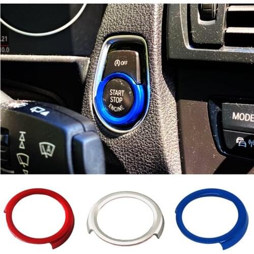 Car Start Stop Engine Button Ring Trim Stickers Fit For BMW 1 2 3 X1 X3 X5 X6 series F20 F21 F30 F48 F25 F15 F16 Accessories
