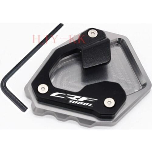 Motorcycle CNC Side Stand Kickstand Kick Stank Extension Foot Plate Pad For Honda Africa Twin CRF1000L 2016 2017