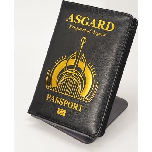New Asgard Passport Cover Pu Leather Travel Wallet Black Covers for Passports Card Holder Passport Case Women Porta Pasaporte