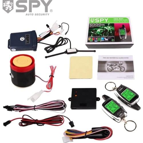 2020 SPY 2 Way Motorcycle Alarm System with Remote Engine Start Starter Microwave Sensor Colorful LCD Pager Display