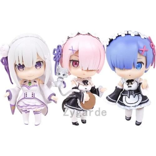 Re Zero Starting Life in Another World Emilia 751 Rem 663 Q Ver Action Figure Figurine Collection Model Doll Toy Gift