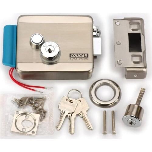 Electronic Door Lock Stainless Steel with DC 12V E-Lock Support Wooden Glass Metal Fireproof Door for Video Door Phone Intercom