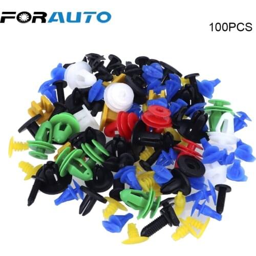 FORAUTO 100Pcs/50Pcs Mixed Auto Fastener Vehicle Car Bumper Clips Retainer Rivet Door Panel Fender Liner Universal Car-styling