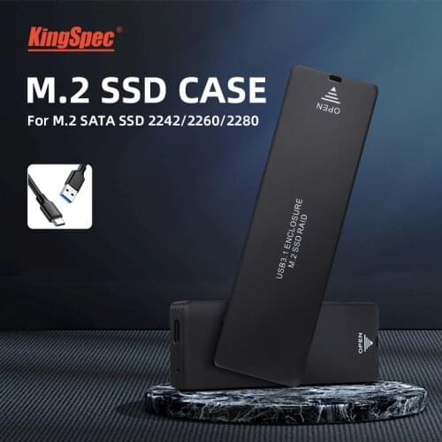 KingSpec M.2 NGFF (SATA Signal) 22*42 22*80 SSD To USB 3.0 Caddy External HDD Enclosure HD Hard Drive Adapter Fit B+M KEY SOCKET