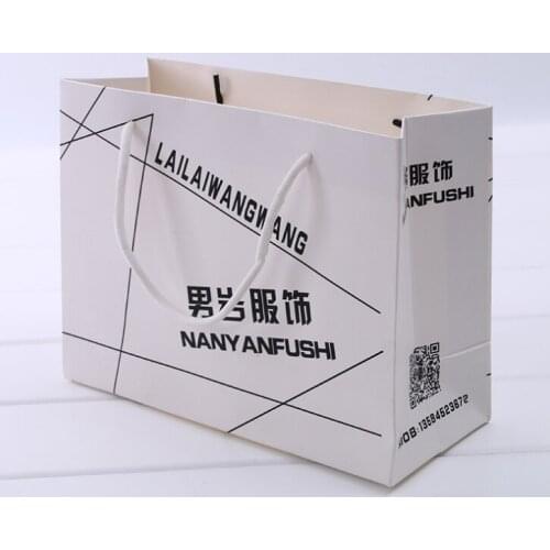 China Manufacturer White Luxury Printed Gift Custom Shopping Paper Bag With Your Own Logo,Garment Gift Packing Bag --XP2133