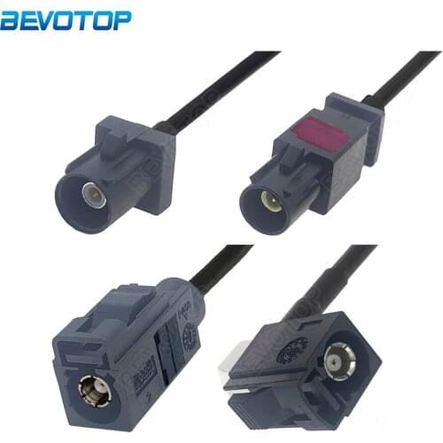 Black Fakra A Cable RAL 9005 Male / Female RG174 Pigtail Adapter RF Coaxial Extension Cord for Analog Radio 15cm 50cm 1m 2m 5m