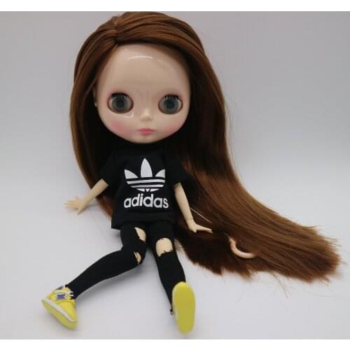 Joint body Nude blyth Doll brown hair Factory doll Suitable For Girls short 2018