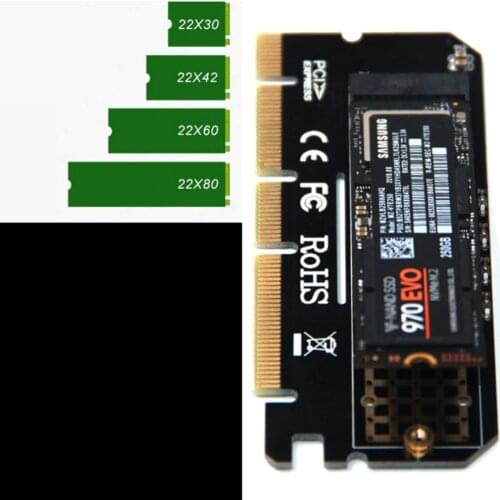 M.2 SSD PCIE Adapter Aluminium Alloy Shell LED Expansion Card Computer Adapter Interface M.2 NVMe SSD NGFF To PCIE 3.0 X16 Riser