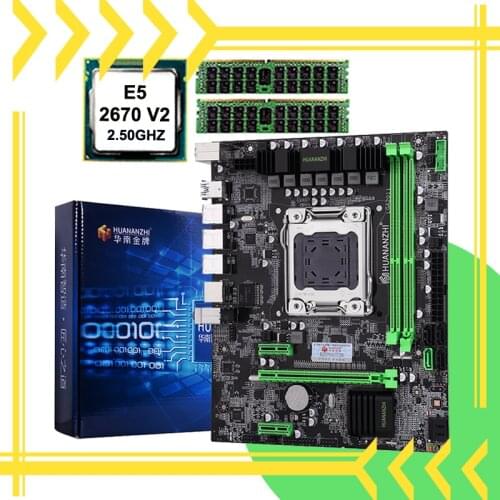HUANANZHI X79 motherboard CPU memory combos X79 LGA2011 motherboard CPU Intel XEON E5 2670 V2 RAM 2*4G DDR3 REG ECC