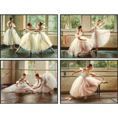 Embroidery Counted Cross Stitch Kits Needlework - Crafts 14 ct DMC Color DIY Arts Handmade Decor - In Ballet Practice Room