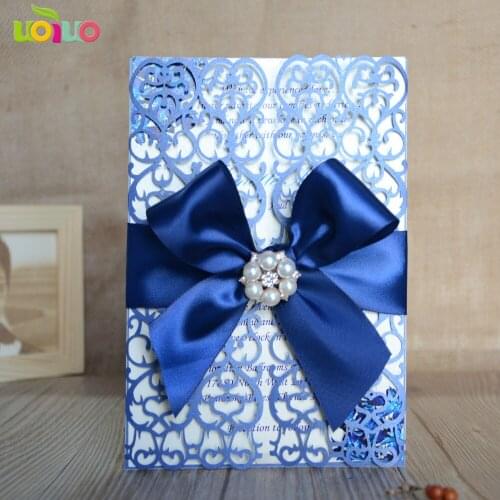 2018 new vintage wedding invitation card die cut engrave lace flower branch english printing invitations your best choice