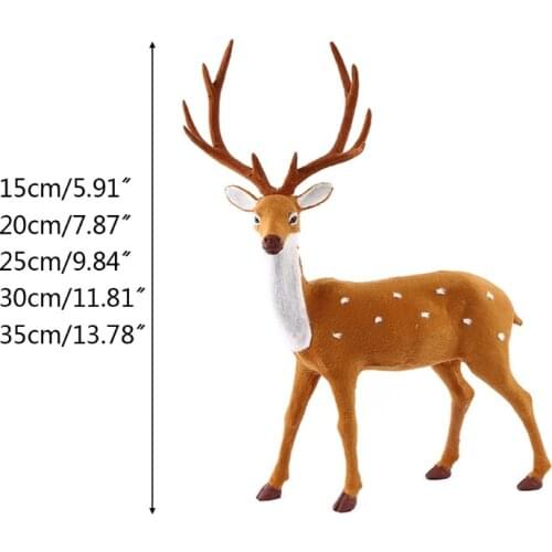 15/20/25/30/35cm Simulation Plush Reindeer Christmas Deer Xmas Elk Decorations for Home New Year Ornaments