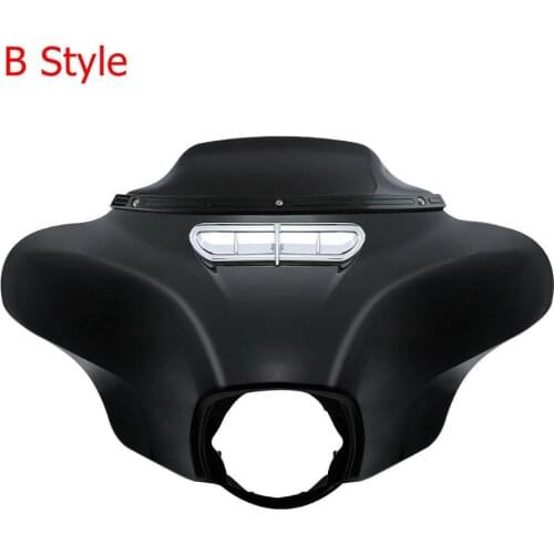 Motorcycle Front Upper Outer Fairing + LED Windshield Trim For Harley Electra Glide Street Glide Ultra Limited 2014-2019