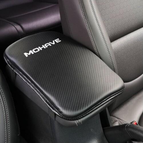 Carbon Fiber Texture Pu Leather Car Armrest Pad Auto Seat Armrests Box Pads For Kia Mohave