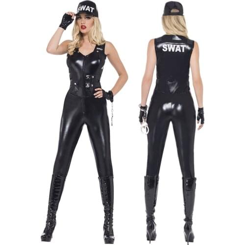 Sexy Women Special Police Costumes SWAT Sniper Jumpsuit Adult Cosplay Uniform Female SWAT Performance Clothing