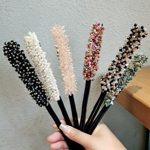 Wedding Bridal Rhinestone Pearl Flower Clear Crystal Hair Pins Clips Bridesmaid Hairwear Simple Hair Bun Jewelry Hair Accessory