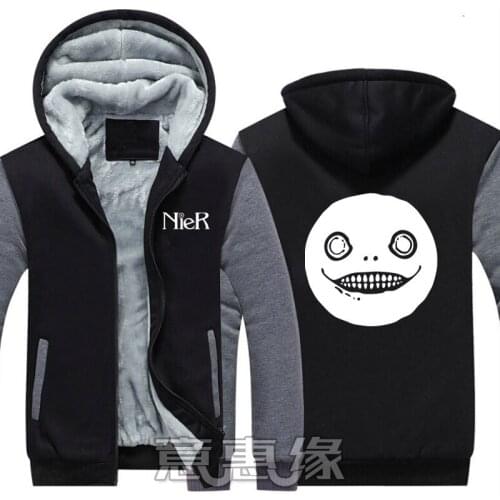 New Winter Anime NieR: Automata Hoodie NieR Automata YoRHa Cosplay Coat Jacket Men Warm Thick Zipper Sweatshirts