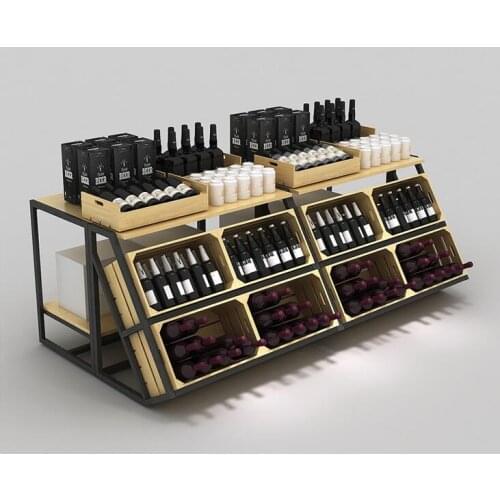 Wine island cabinet display rack water table high and low table food promotion Duitou supermarket shelf