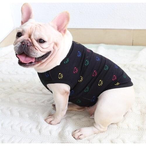 XS Summer Pug Clothes French Bulldog Clothing Vest Bichon Poodle Schnauzer Welsh Corgi Shiba Inu English Bulldog Clothes T-shirt