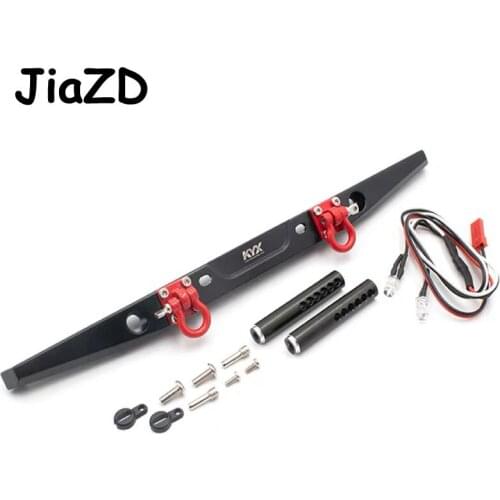 JZD Aluminium Alloy Rear Bumper w/ Lights Lamp Upgrades Parts Accessories for 1/10 RC Crawler Car Axial SCX10