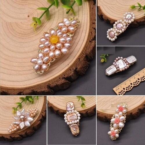 Hair Barrettes Natural Freshwater Baroque Pearl Hairpin For Women Wedding Sun Flower China Air Express Luxury Jewelry Fashion