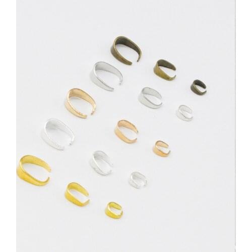 100pcs 6x5/9x6/11x6mm Pendant Pinch Bail Clasps Silver Gold Tone For DIY Necklace Jewelry Findings Accessories