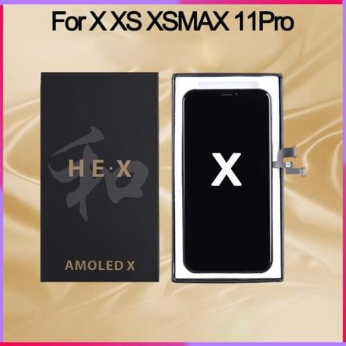 HE OLED For iphone X lcd screen Assembly GX Hard Amoled For iPhone X oled Display Replacement with True Tone Free Shipping