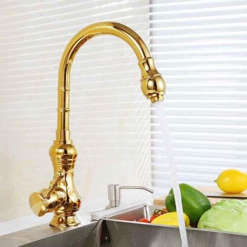 Golden water pool faucet, golden brass faucet, single pipe faucet, golden water faucet, hot and cold faucet agitator
