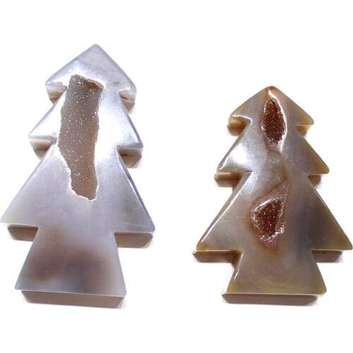 1 Kg Natural Agate Geode Stone Christmas Tree For Christmas Day Decoration