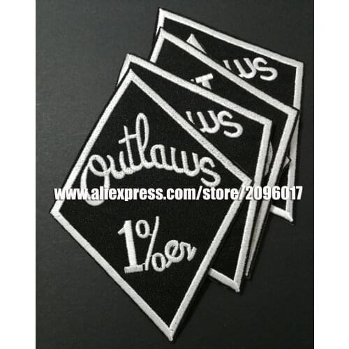 10pcs/lot Outlaws Patches for Motorcycle 1% Biker Jacket Clothing Rider badges of nomad iron on sticker Biker vest appliques