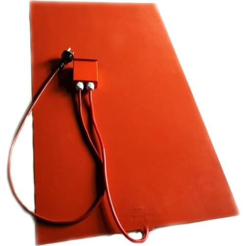 110V 1500W 500*900*1.5mm Silicone Rubber Heater with digital thermostat on wire 1000mm lead wire