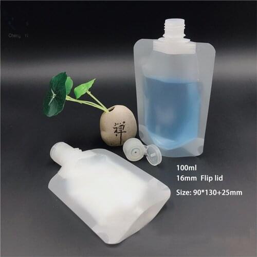 30/50/100ml Clamshell Packaging Bag Stand Up Spout Pouch Plastic Hand Sanitizer Lotion Shampoo Makeup Fluid Bottles Travel Bag
