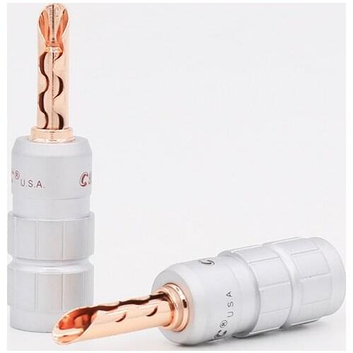 4 pieces Hi End Audio Copper Plated Banana BFA Z-Type Plug Speaker Cable Wire Connector HiFi