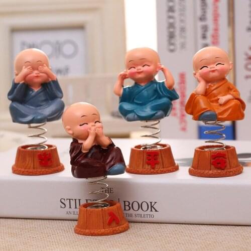 4Pcs/Set Resin Monk Home Decoration Car Decoration Meaning "safe trip wherever you go"