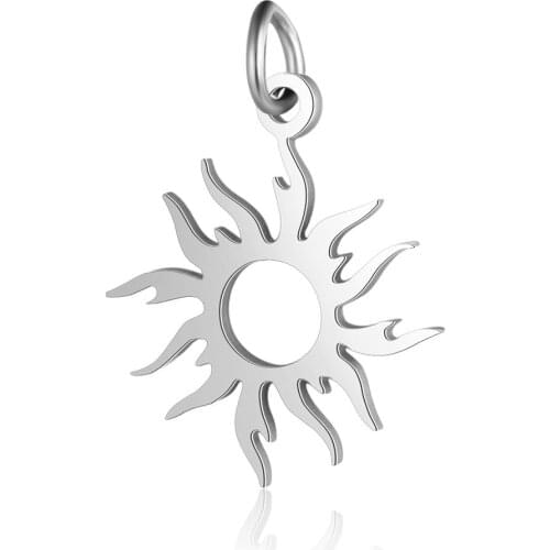 5pcs Stainless Steel Pendants Silver Color Golden Sun Charms Pendant Necklace Women for Making Diy Jewelry Findings Components