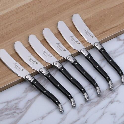 Laguiole Style Butter Spreaders Cheese Cutter Knife Set Black Handle Kitchen Tool Stainless steel Dinnerware Set Restaurant Bar