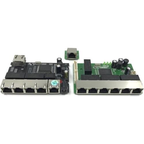 6 Port OEM PBC Gigabit Ethernet Switch 8 Port met 8 pin way header 10/100/1000 m hub 8way power pin Pcb board OEM schroef gat