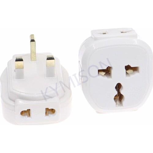 UK Travel Plug Adapter Converter, Universal EU/UK/AU/US to British Singapore 1 to 3 Outlet AC Power Plug Travel Charging 16A